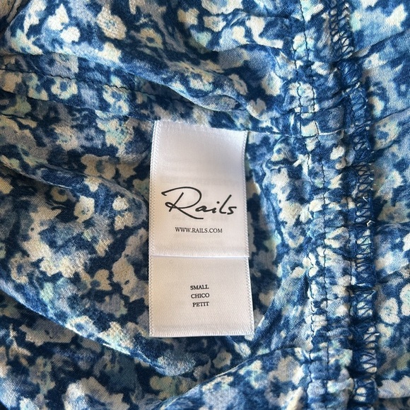 Rails Eliza Mini Dress Blue Floral Chrysanthemum Button New Size Small - Picture 11 of 11